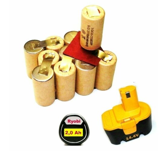 Tauschpack für Original Ryobi Akku  14,4 V  BPP-1413 > 1417   mit 2 Ah NiCd