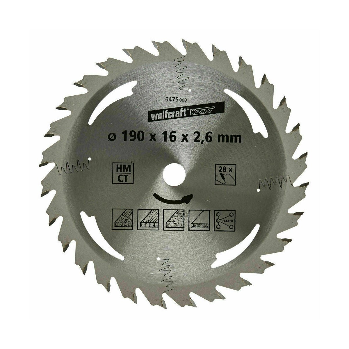 Wolfcraft HM-Kreissägeblatt, 190x16x2.6 mm, 28 Zähne, 62,99 € 