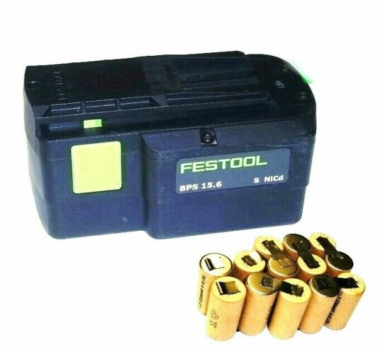 Zellentausch für Original Festool Akku BPS 15 s 15,6V  NiCd mit 2 Ah HP-2000