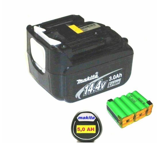 Reparatur Zellentausch für Makita Akku 14,4 V  Li  BL1430  mit 5 Ah  5000 mAh