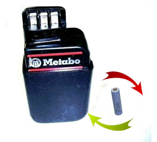 Akkureparatur Zellentausch für Original Metabo  Akku 12 V  mit 1,5 Ah  NiCd