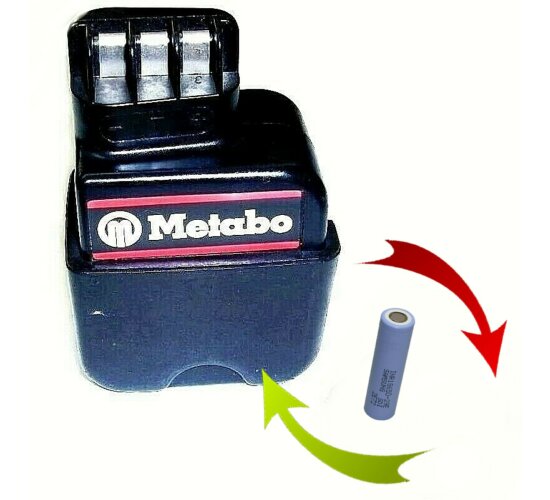 Akkureparatur Zellentausch für Original Metabo  Akku 9,6 V  mit 1,5 Ah