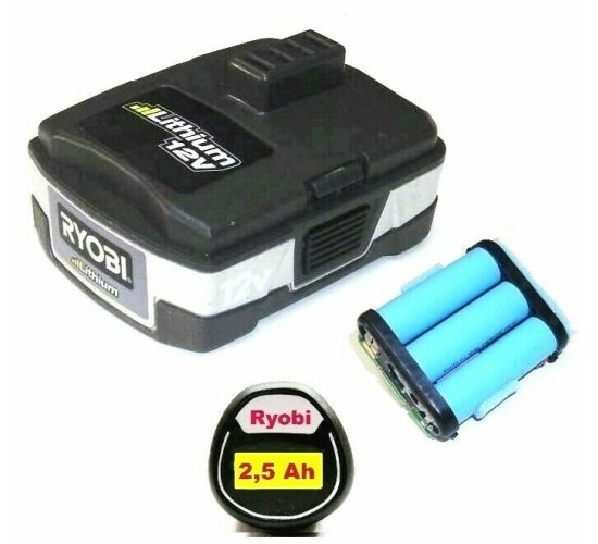 Zellentausch für Original Ryobi 1220  Akku  12V Li  mit 2,5 Ah Samsung  Zellen