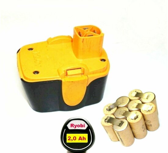 Zellentausch für Original Ryobi Akku  12 V  BPH 1213 - 1217   mit 2 Ah HP-2000