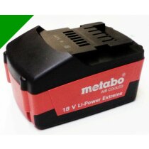 Metabo Akku Pack 18 V Neubestückt mit 5,2  Ah 18 Volt Air Cooled - 625587 Extreme  M Ultra rot