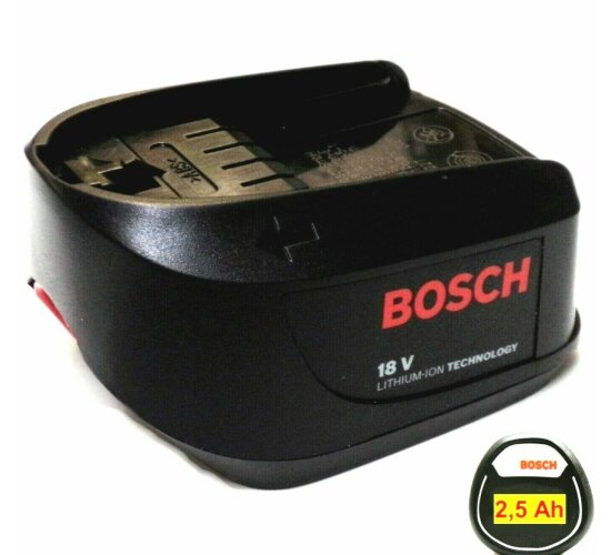 Original Bosch Akku 18 V Neubest&uuml;ckt mit  2,5 Ah S UNEO MAXX-PSR-PSB-AHS-ART