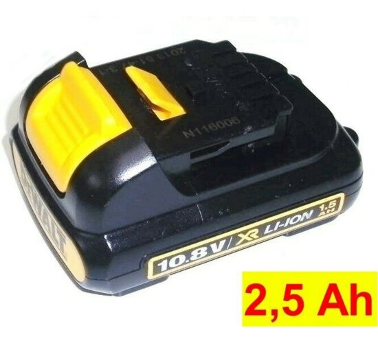 Original Dewalt Akku 10,8V / 12 V  Li  DCB123 Neu Bestückt  mit 2,5 Ah  2500 mAh