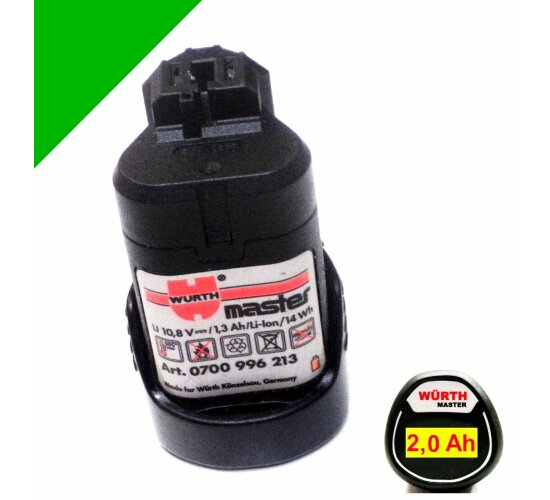 Würth Master  Akku 10,8 V Li   - 0700 936 213   mit  2 Ah  - 2000 mAh