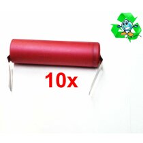 10 x  Akku Sanyo UR18650SA  3,6 V 1300 mAh  20 A