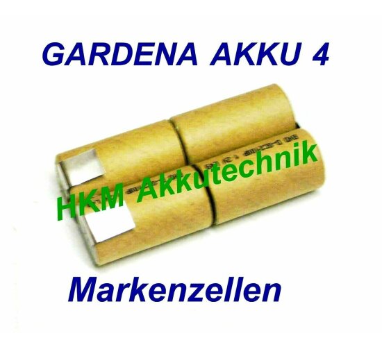GARDENA Accu 4 Akku 4,8V 1,5 Ah NiCd Original Markenzellen  für Original Lader