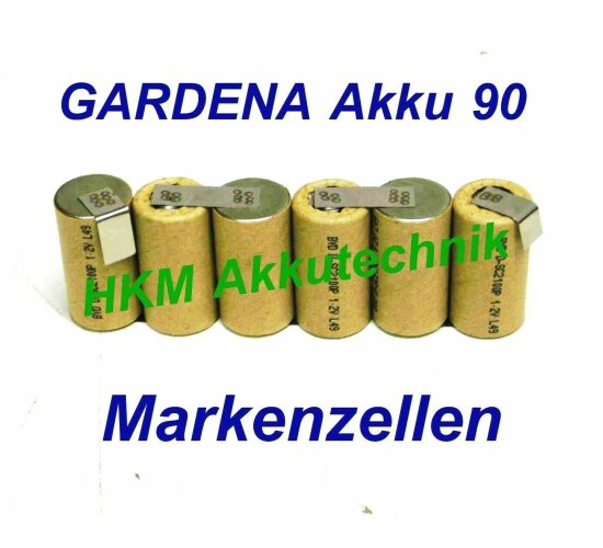 GARDENA Accu 90 Akku 7,2V 2 Ah NiCd Original Markenzellen  für Original Lader