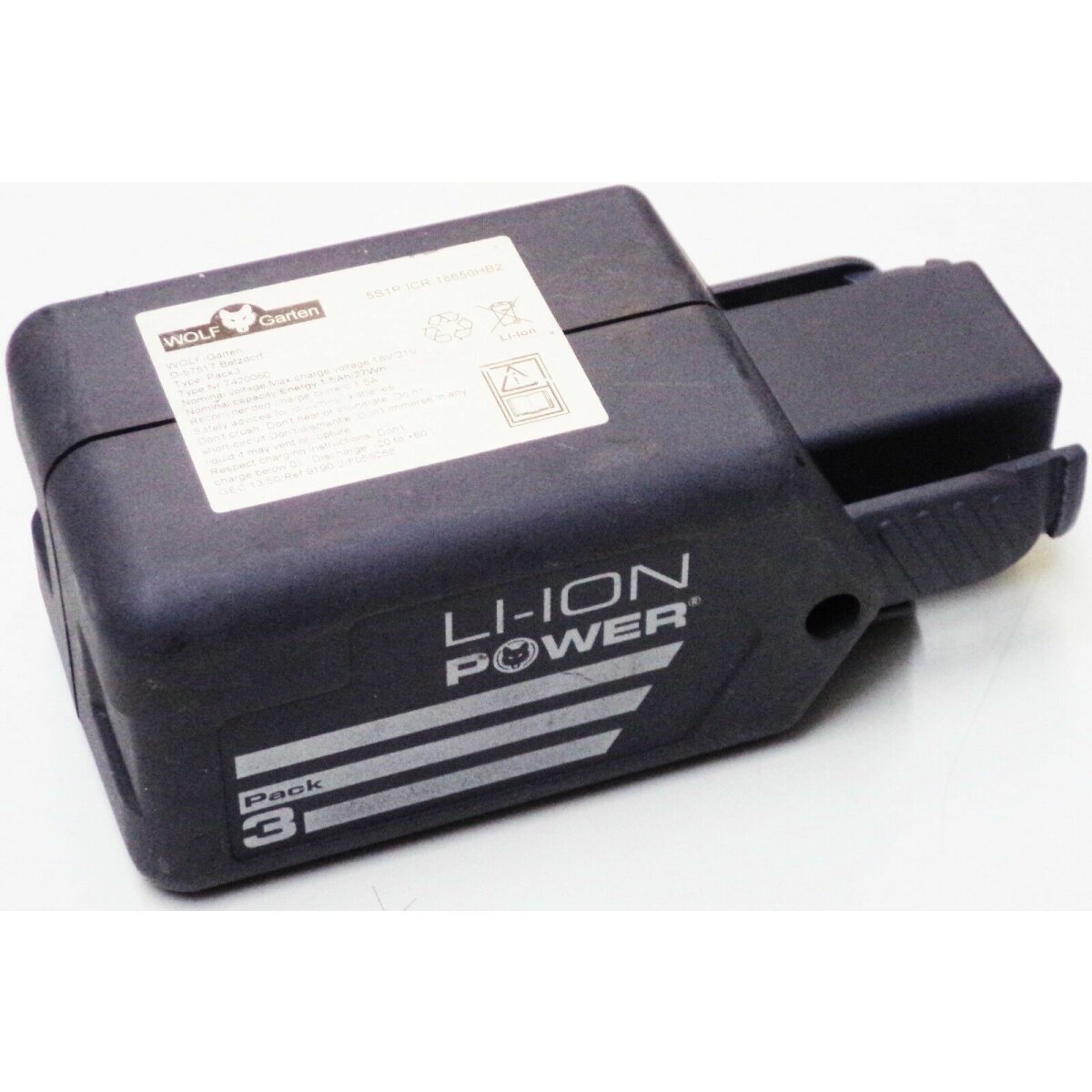 ORIGINAL Wolf Akku 18 V Volt .Pack 3 mit 2 Ah - 2000 mAh typ nr. 7420