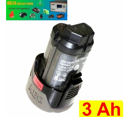 Original AEG Akku L1215 - 12 V Li   mit 3 Ah  - 3000 mAh --4932399988