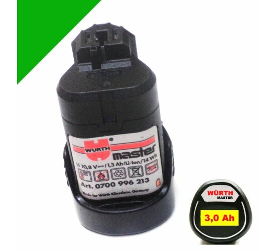 Original Würth Master  Akku 10,8 V 3 Ah Li  0700 936 213  -- 3000 mAh