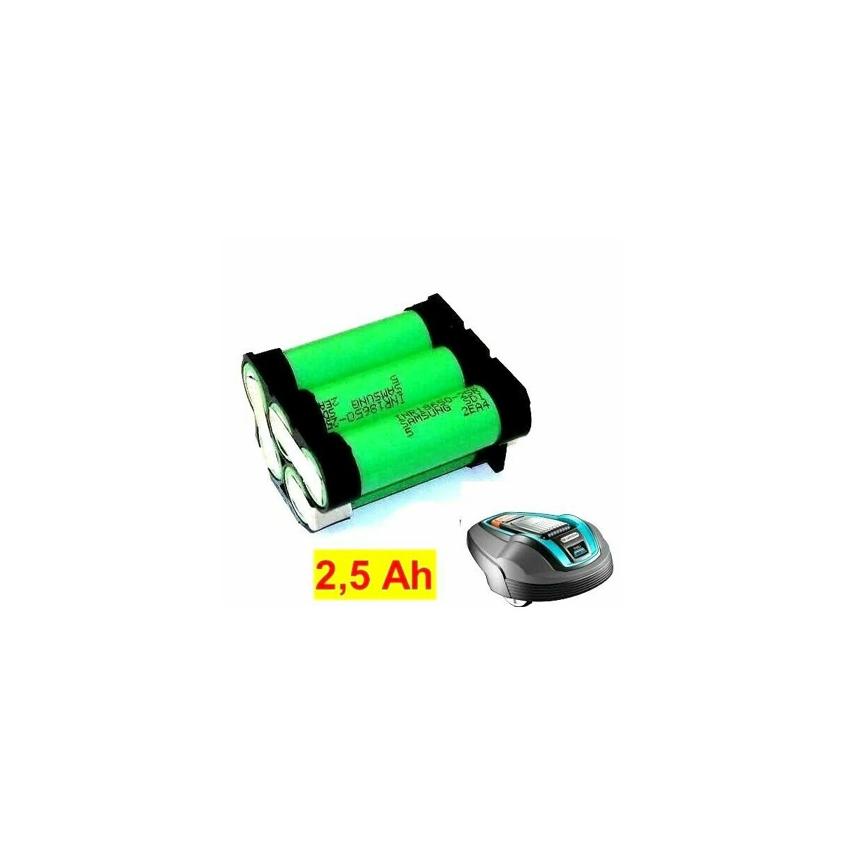 Tauschpack Akku für Mähroboter Gardena R40Li 18 V mit 2,5 Ah Samsung