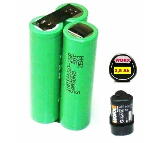 Tauschpack für WORX  Akku 12 V Li mit 2,5 Ah Samsung Zellen 2500 mAh    WA3503