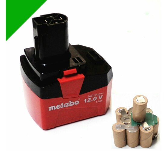 Zellentausch für Original  Metabo   Akku 12 V -2,5 Ah  NiCd  Sanyo  -- 25472000