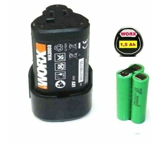 Zellentausch für WORX  Akku 12 V Li mit 1,5 Ah Samsung Zellen 1500 mAh    WA3503