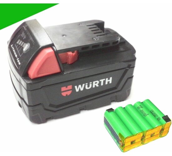 Zellentausch für Würth   Akku  18 V Li  - Li AS 18 V   3,0 Ah    Art. 0700913732