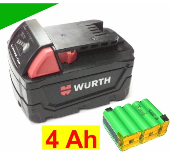 Reparatur Zellentausch für Würth Akku 18 V   - Li AS 18 V 4,0 Ah Art 0700913732