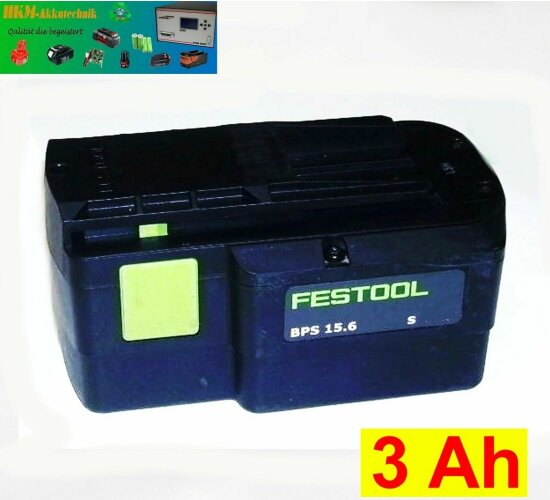 Festool Akku BPS 15,6 s 15,6 V  - 3 Ah NiMh Panasonic Zellen