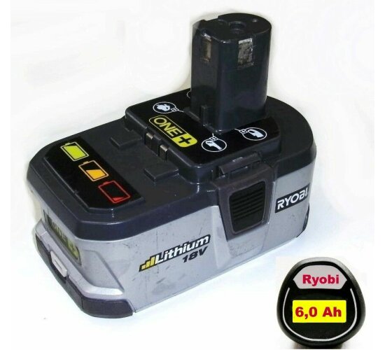 Original Ryobi ONE Akku  18 V Li    BPL 1820 (130501003)) mit 6,0 Ah- 6000mAh