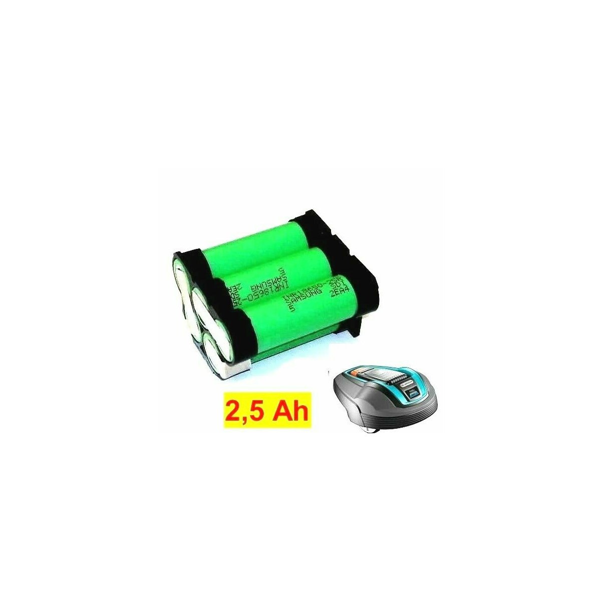 Tauschpack Akku für Mähroboter Husqvarna 18 V mit 2,5 Ah Samsung Zell