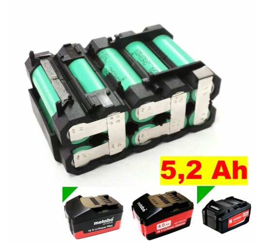 Tauschpack f. Metabo Akku 18 V  5,2 Ah   625587  / 6.25455 / 625591 / 6.25457 / 6.2552