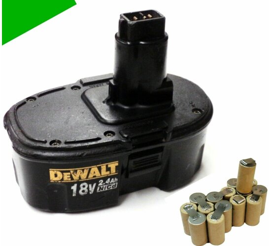 Zellentausch für  Dewalt Akku 18 V  2,0 Ah NiMh MYD Zellen   DE9096 DE9095