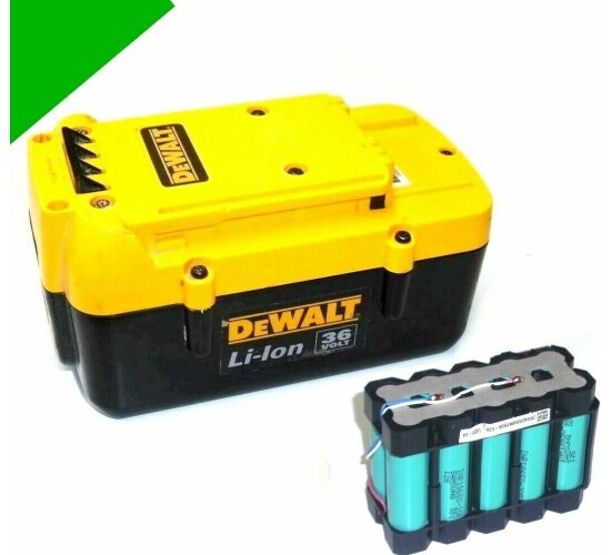 Zellentausch für  DeWalt Akku 36 V Li  DE9360   mit 2,8 Ah