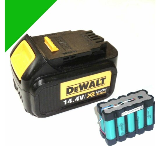 Zellentausch für Dewalt Akku 14,4 V Li DCB 140 - mit 5 Ah  -- 5000 Ah