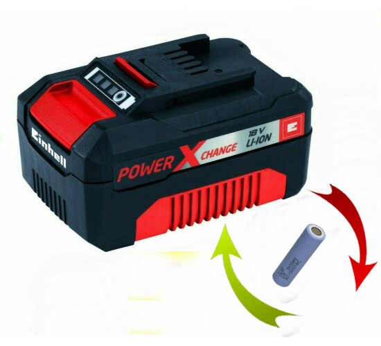 Akkureparatur Zellentausch für Einhell Power X-change 18 V -  3.0  bis 5,2 Ah mit 4.0 Ah