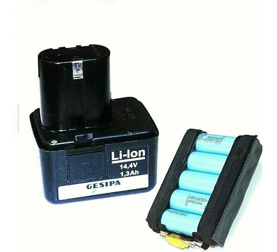 Zellentausch für Original Gesipa Akku 14,4 V 1,3 Ah Li  Lithium Ion