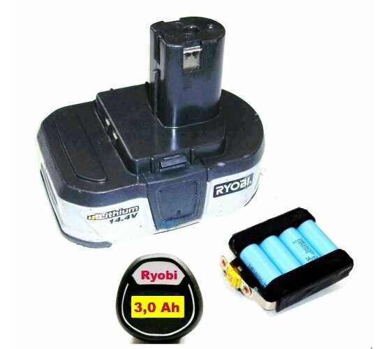 Zellentausch für Original Ryobi  Akku  14,4 V Li BPL1414   mit 3 Ah 3000 mAh