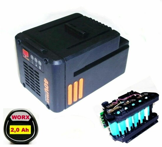 Zellentausch Original  WORX  Akku 40 V Li  WA3536   mit 2.0 Ah  2000 mAh