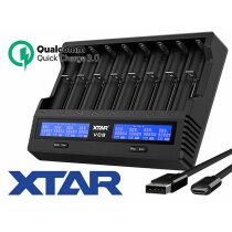 Xtar VC8 USB 8-Schacht Ladegerät Li-Ion NiMH NiCD...