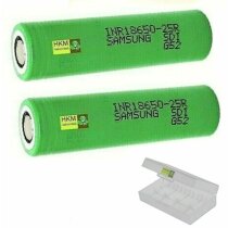 2 x Samsung SDI INR18650-25R Li Akku 2500 mAh 3,6 V / 3,7...