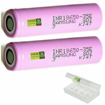 2 x Samsung SDI INR18650-35E Li Akku 3500 mAh 3,6 V / 3,7...