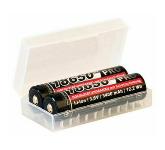 2 xKraftmax 18650 Pro Hochleistungsakku Li-Ion 3,6V 3400mAh Micro-USB Ladebuchse