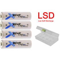 4 x XCell LSD-Basic Mignon (AA)-Akku NiMH 2100 mAh 1.2 V...