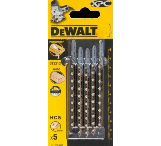 5 X DeWalt  Holzstichsägeblätter 100-70-3.1 mm, max. Schnitttiefe 60 mm  DT2213