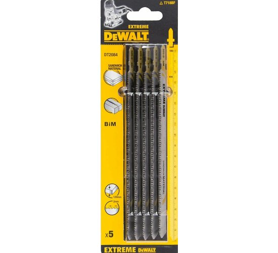 5 x Dewalt Extreme Spezial-Stichsägenblatt DT2084 (180 mm Gesamtlänge, 148 mm