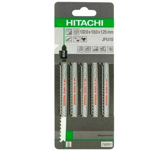 5 x Hitachi – 750031  Stichsägeblätter  JPU10, 132,0 x 10,0 x 1,25 mm