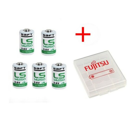 5 x Saft Batterie LS14250 1/2 AA Lithium-Thionylchlorid 3,6 V mit Box