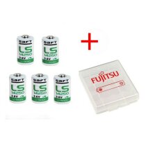 5 x Saft Batterie LS14250 1/2 AA Lithium-Thionylchlorid...