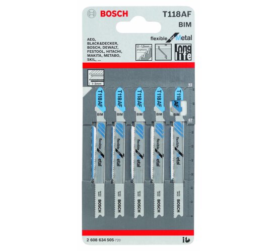 Bosch Stichsägeblatt T118AF 5er Pack
