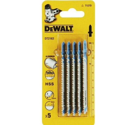 DeWALT 5er Pack HSS-Metallstichsägeblätter DT2163 T-Aufnahme 76-50mm T127D