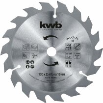 kwb Hartmetall Sägeblatt HM TCT 130x2,4 / 1,4 x 16 mm 18Z