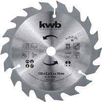 kwb Hartmetall Sägeblatt HM TCT 130x2,4 / 1,4 x 16...