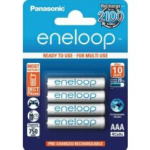 Panasonic Eneloop AAA Akku 4er Blister R03 BK-4MCCE/4BE...